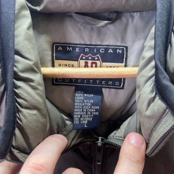 American Outfitters Y2K Puffer Vest Mens L 100% Duck Down Feathers Vintage 1840 - Picture 3 of 7